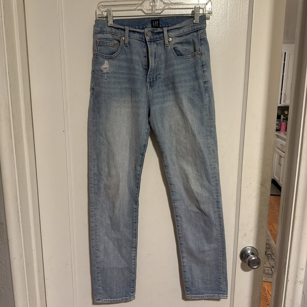 Gap Denim Womens Sz 25 Girlfriend High Rise Fit Blue Jeans Light Wash